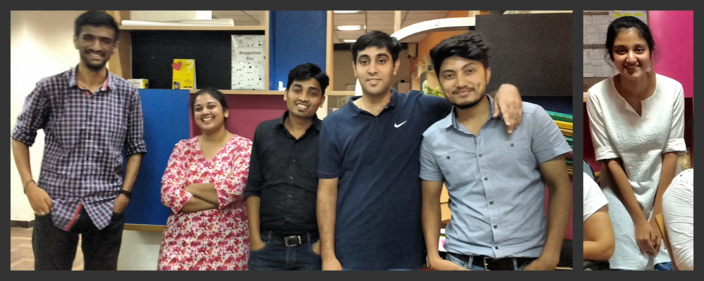 The star team L-R: Nikhil, Kasturika, Pradeep, Sumit, Sahil and the star intern, Bhawna