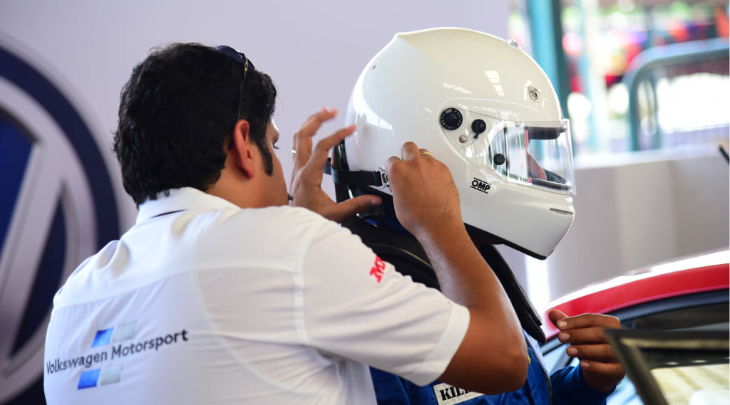 Gearing up for the race. Image © Volkswagen Motorsport India
